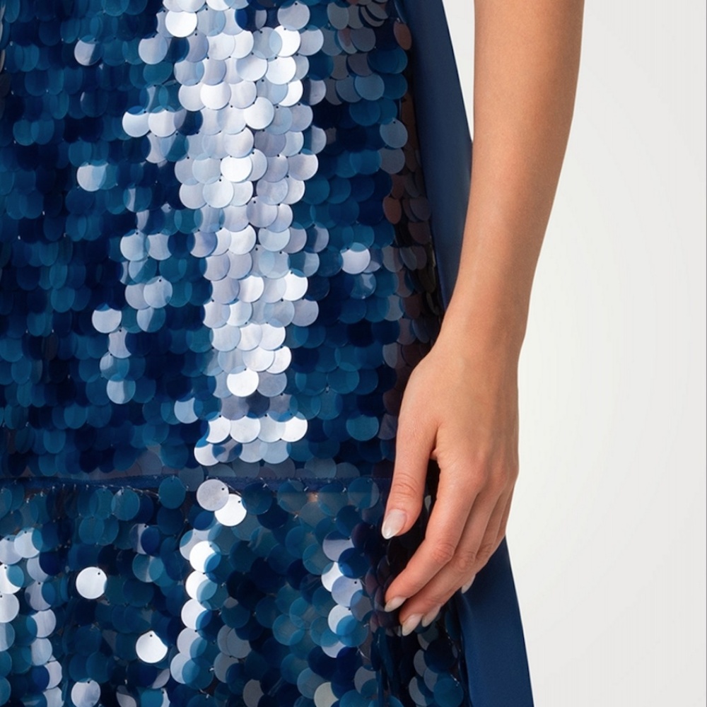 AKRIS PUNTO BLUE SEQUIN DRESS - Picture 4 of 4